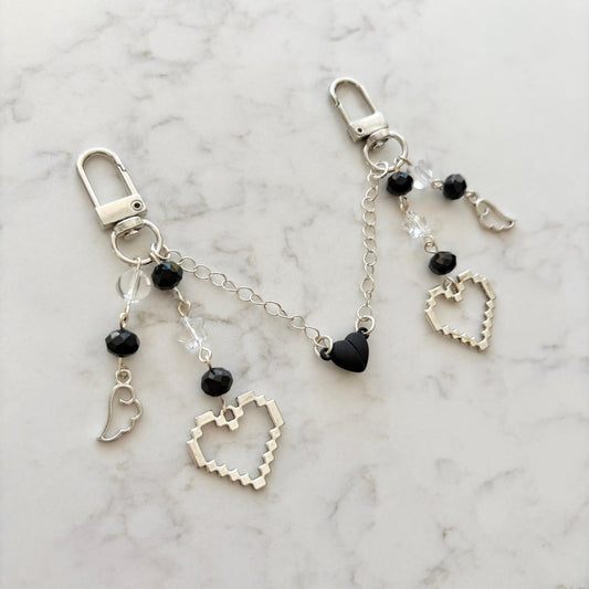best friend keychain set black