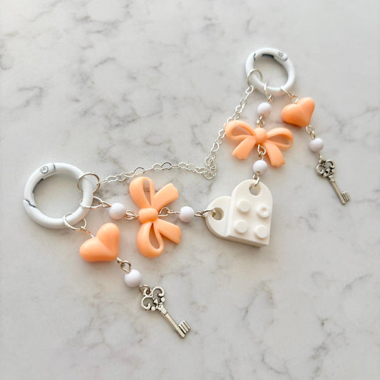 best friend keychain set orange