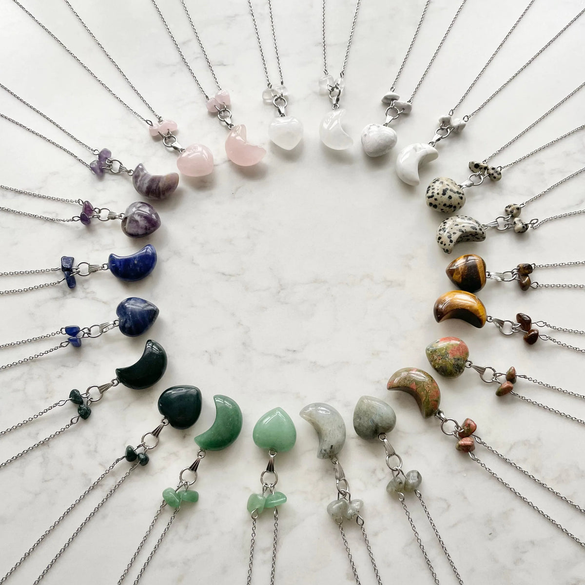 stainless steel gemstone necklaces