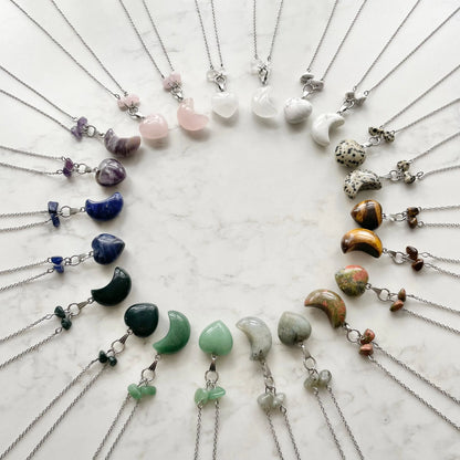 stainless steel gemstone necklaces