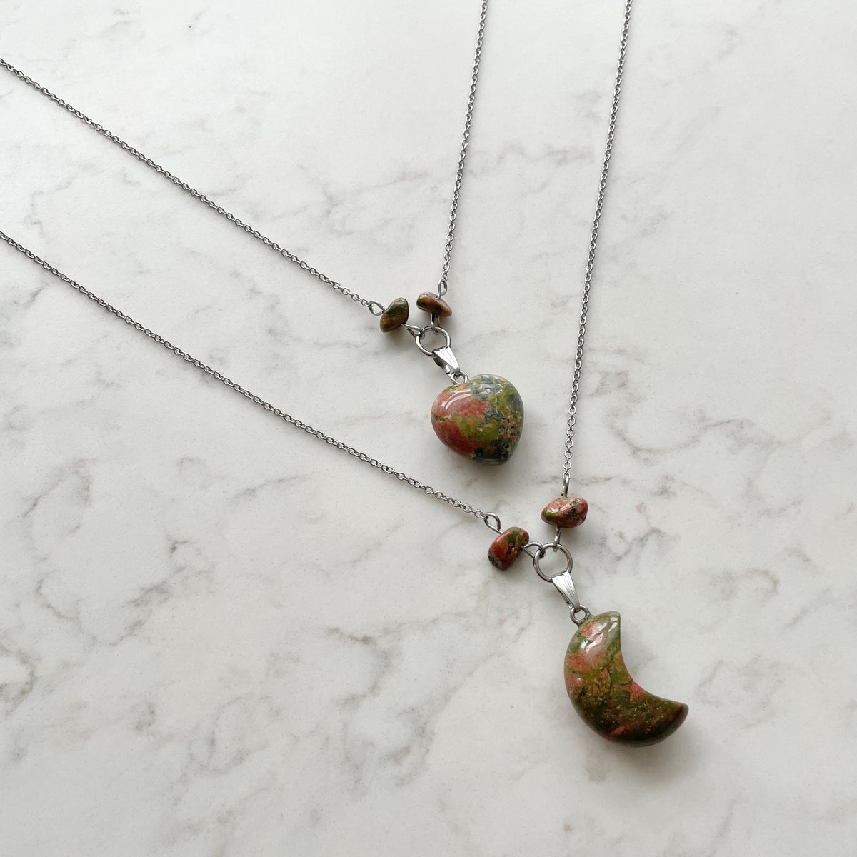 stainless steel gemstone necklaces