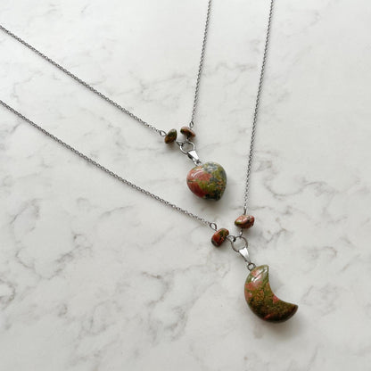 stainless steel gemstone necklaces
