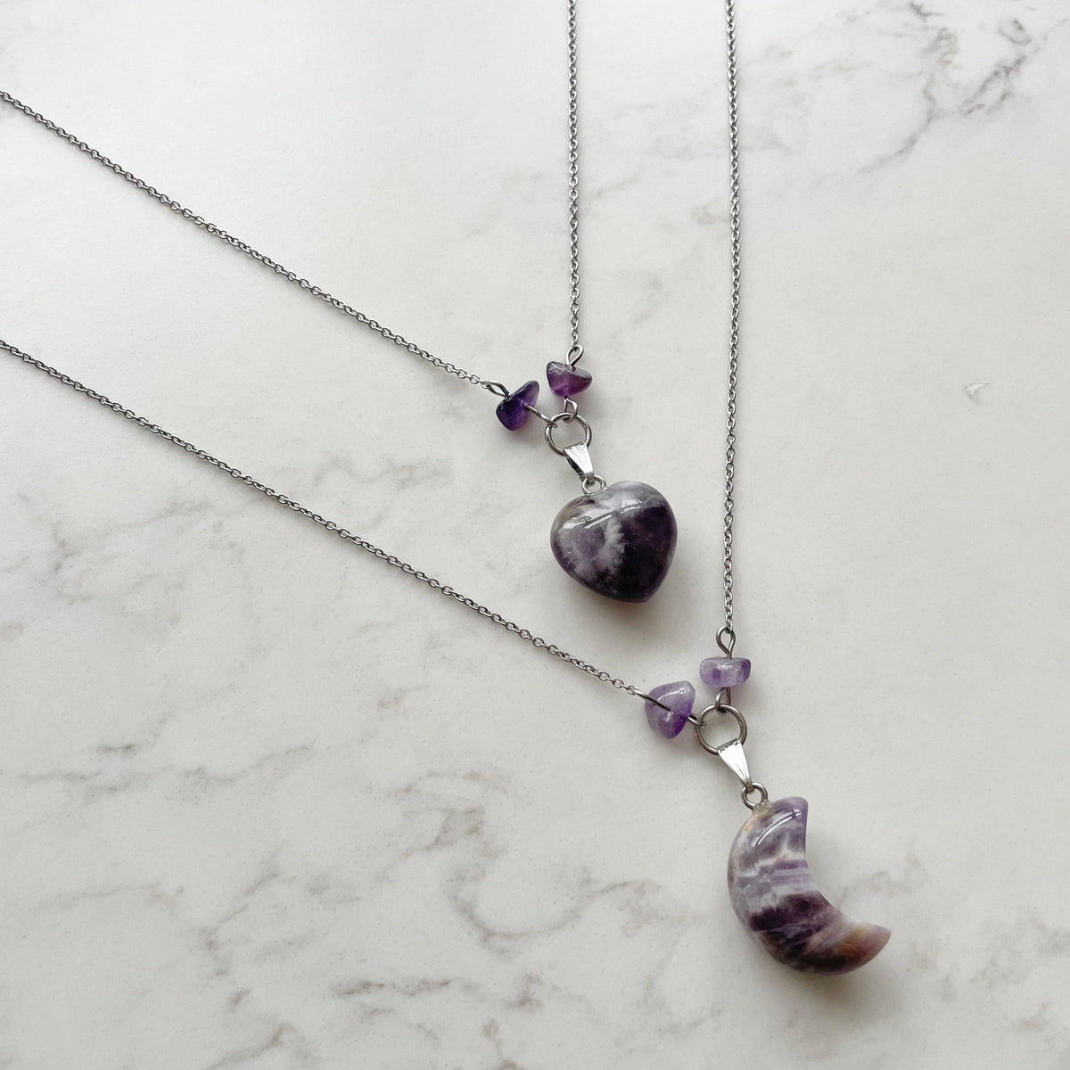 stainless steel gemstone necklaces