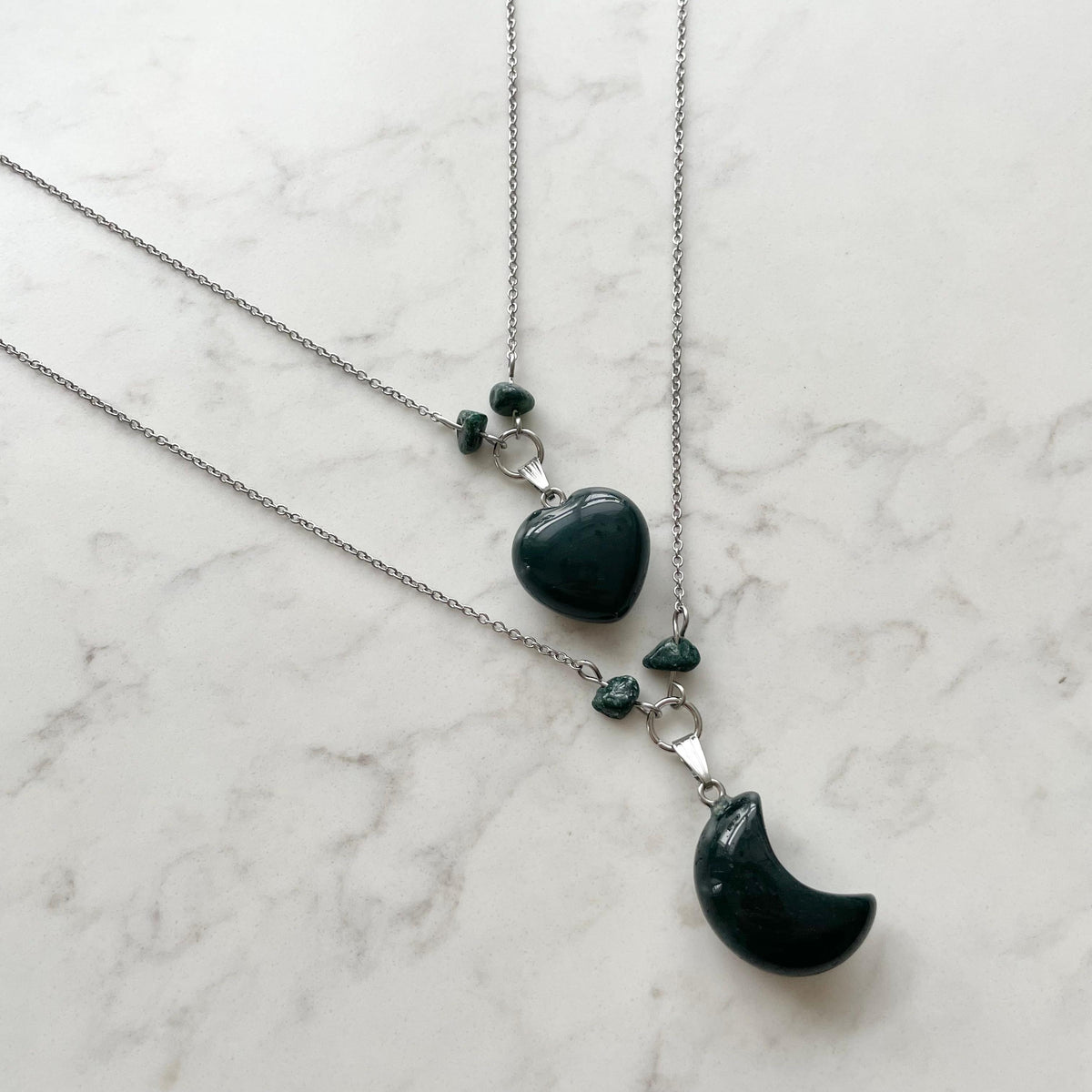 stainless steel gemstone necklaces