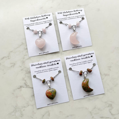 stainless steel gemstone necklaces