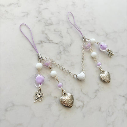 best friend keychain set purple