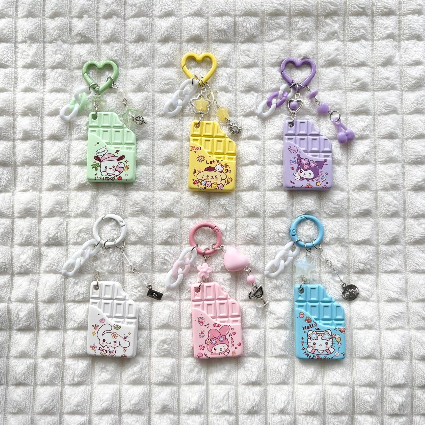 sanrio chocolate keychains