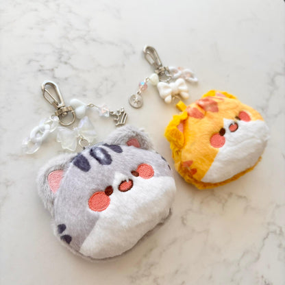 fluffy cat wallet keychains