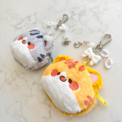 fluffy cat wallet keychains