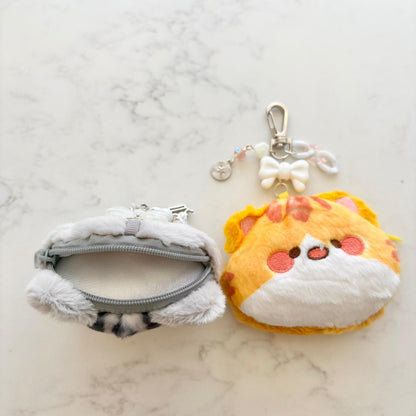 fluffy cat wallet keychains