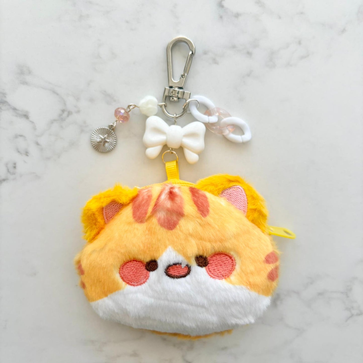 fluffy cat wallet keychains