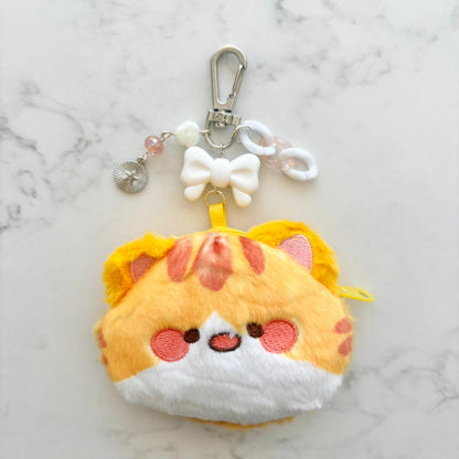fluffy cat wallet keychains