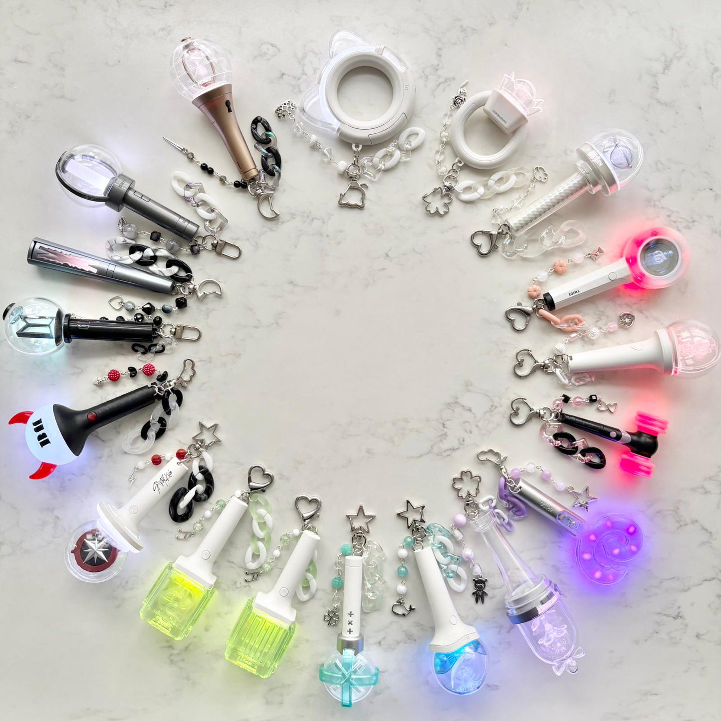 kpop stray kids lightstick keychain
