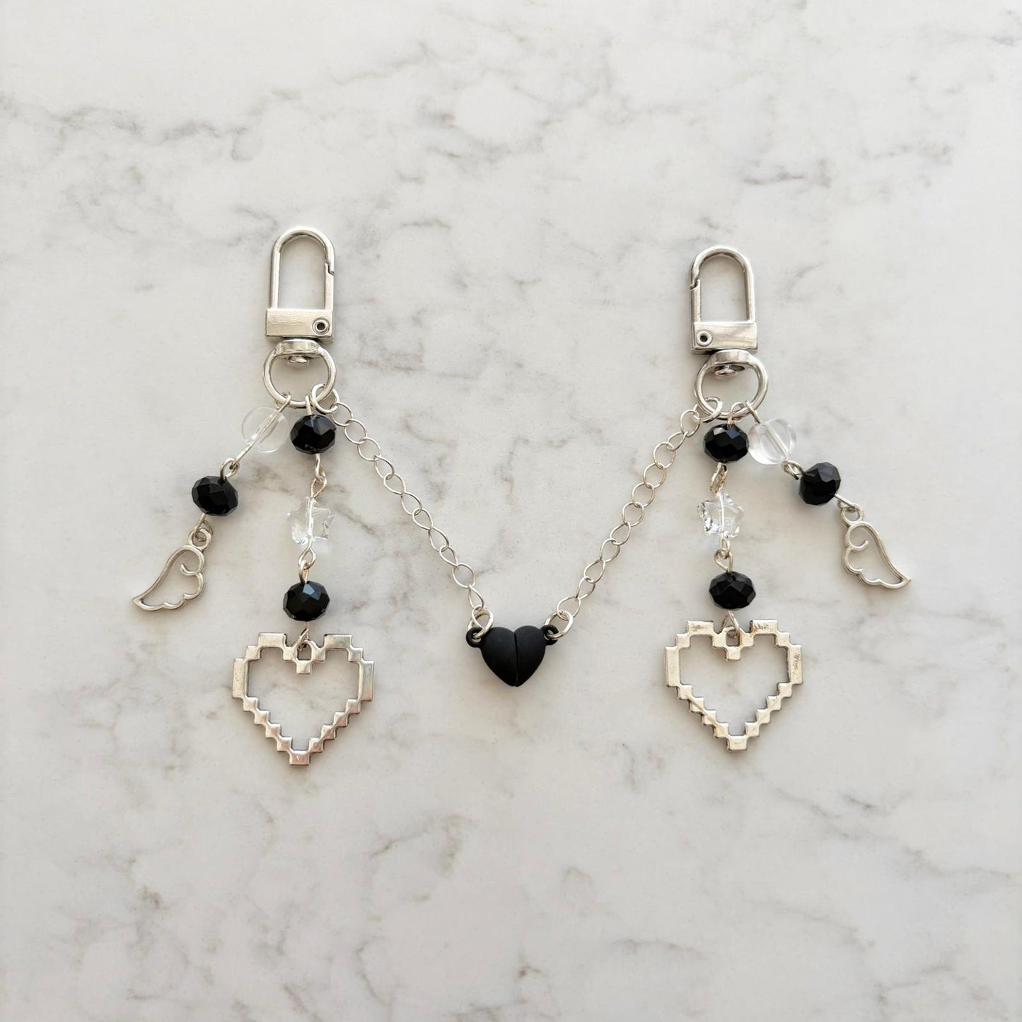 best friend keychain set black