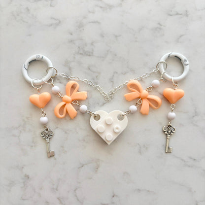 best friend keychain set orange