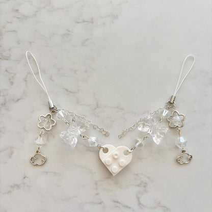 best friend keychain set white