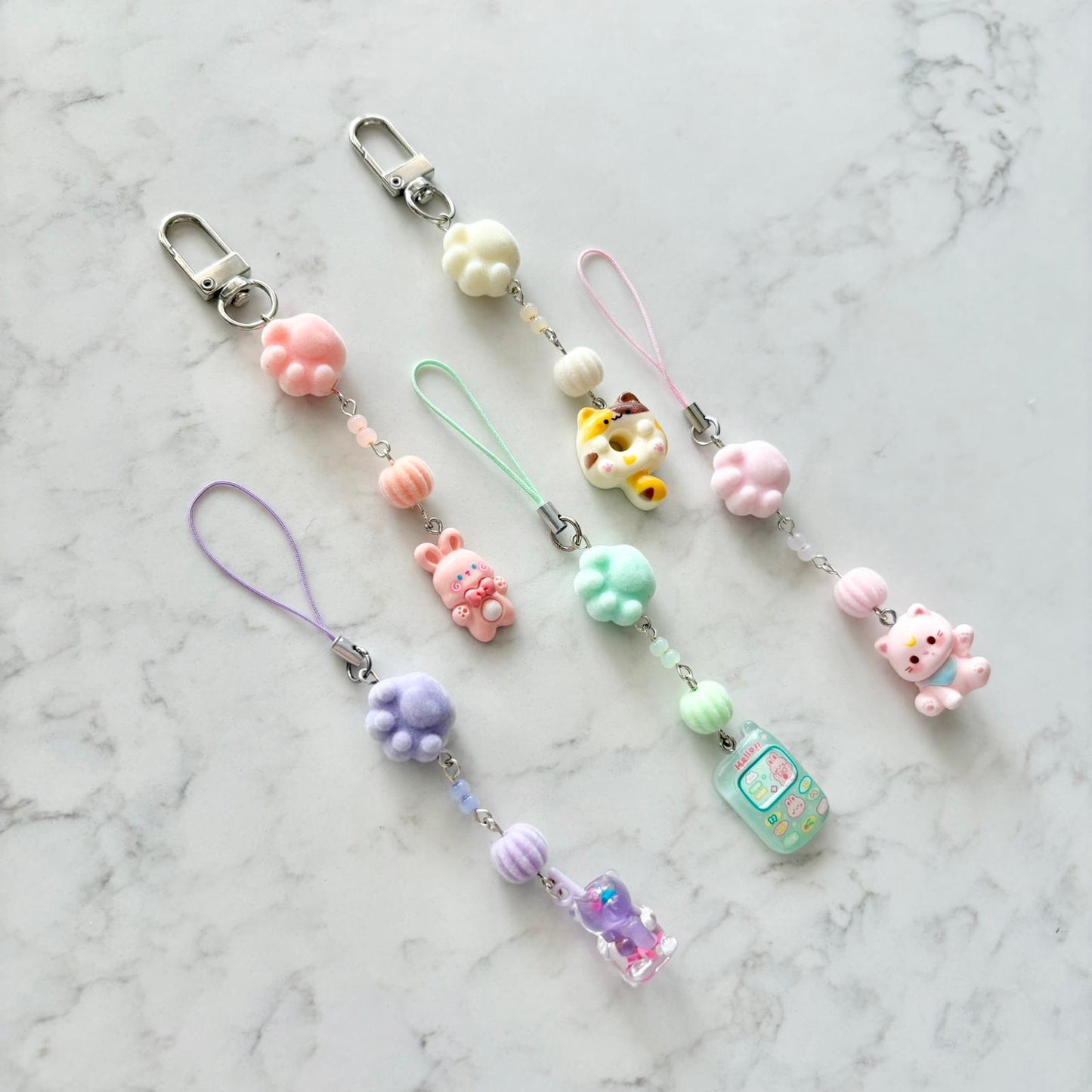 fluffy paw charms
