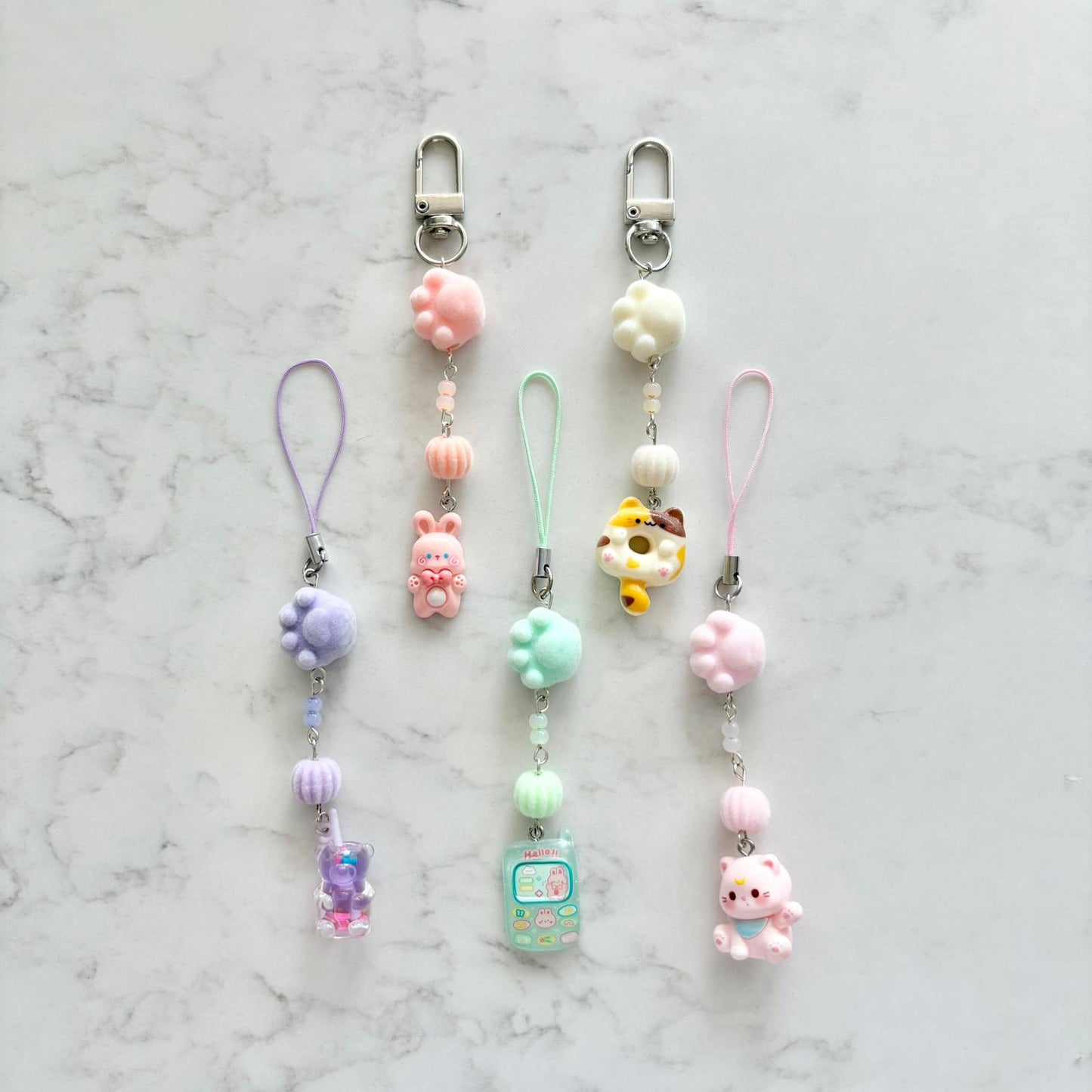 fluffy paw charms