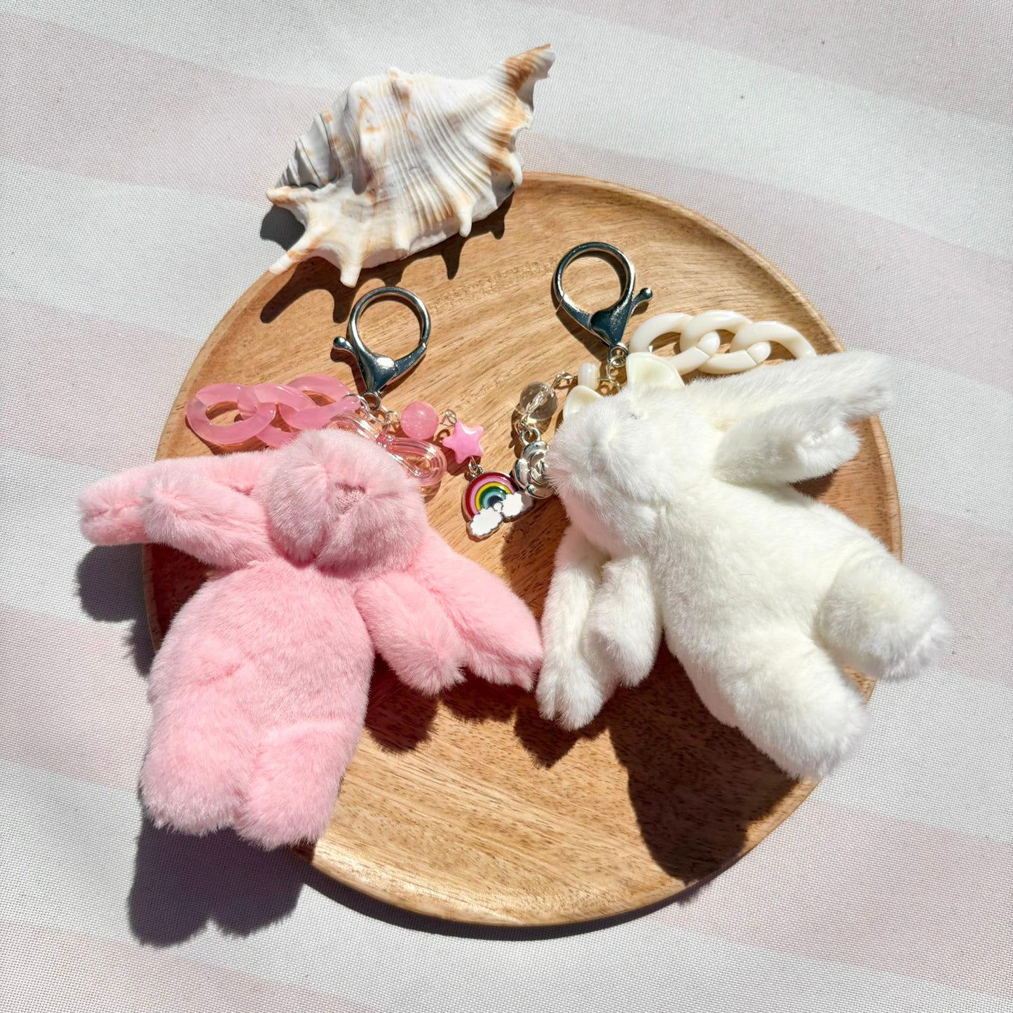 fluffy bunny keychains