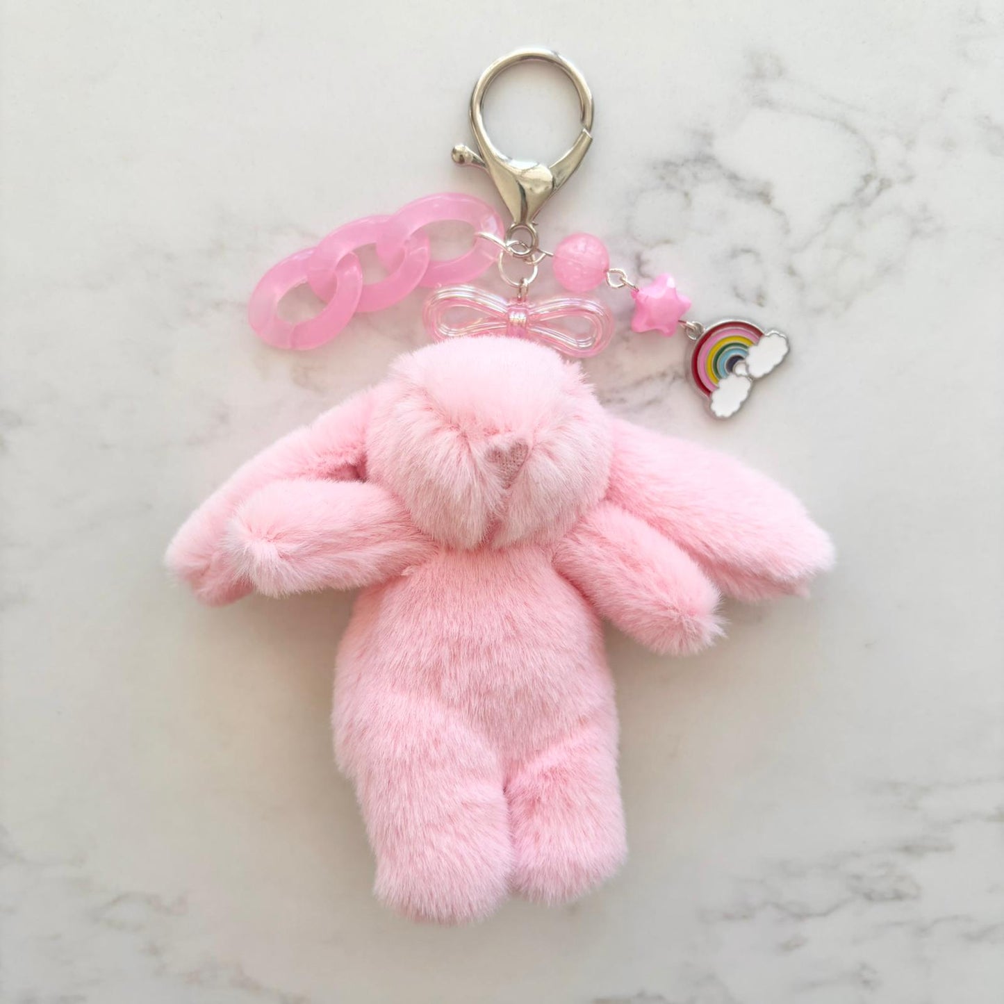 fluffy bunny keychains