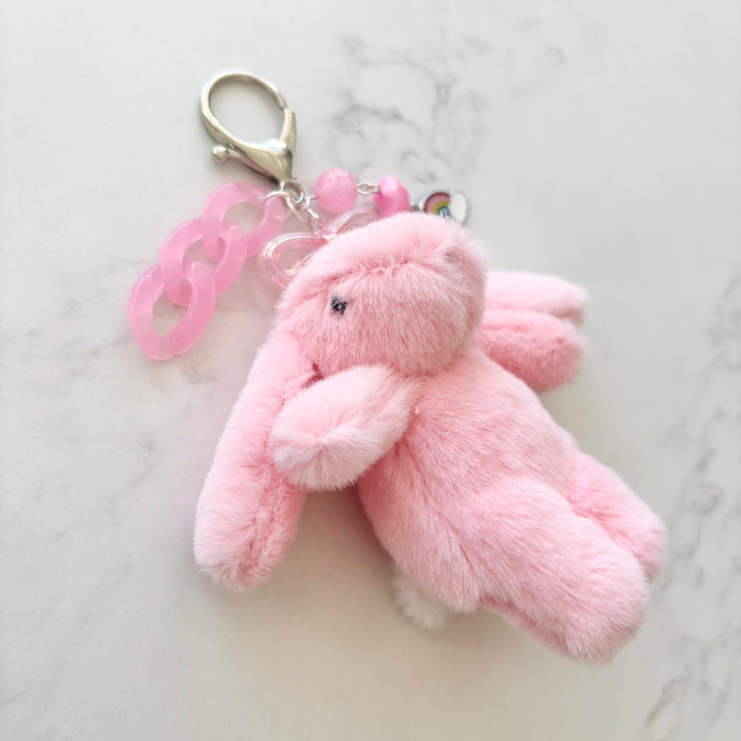 fluffy bunny keychains