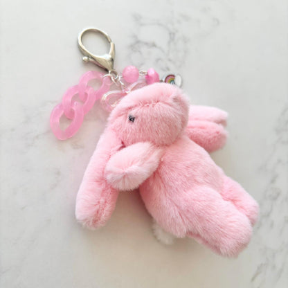 fluffy bunny keychains