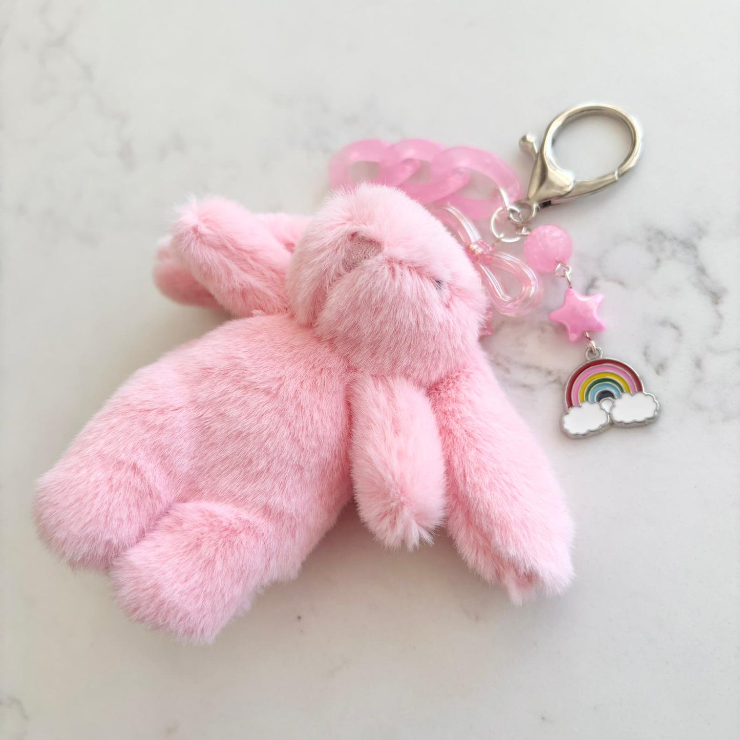 fluffy bunny keychains