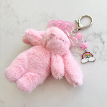 fluffy bunny keychains