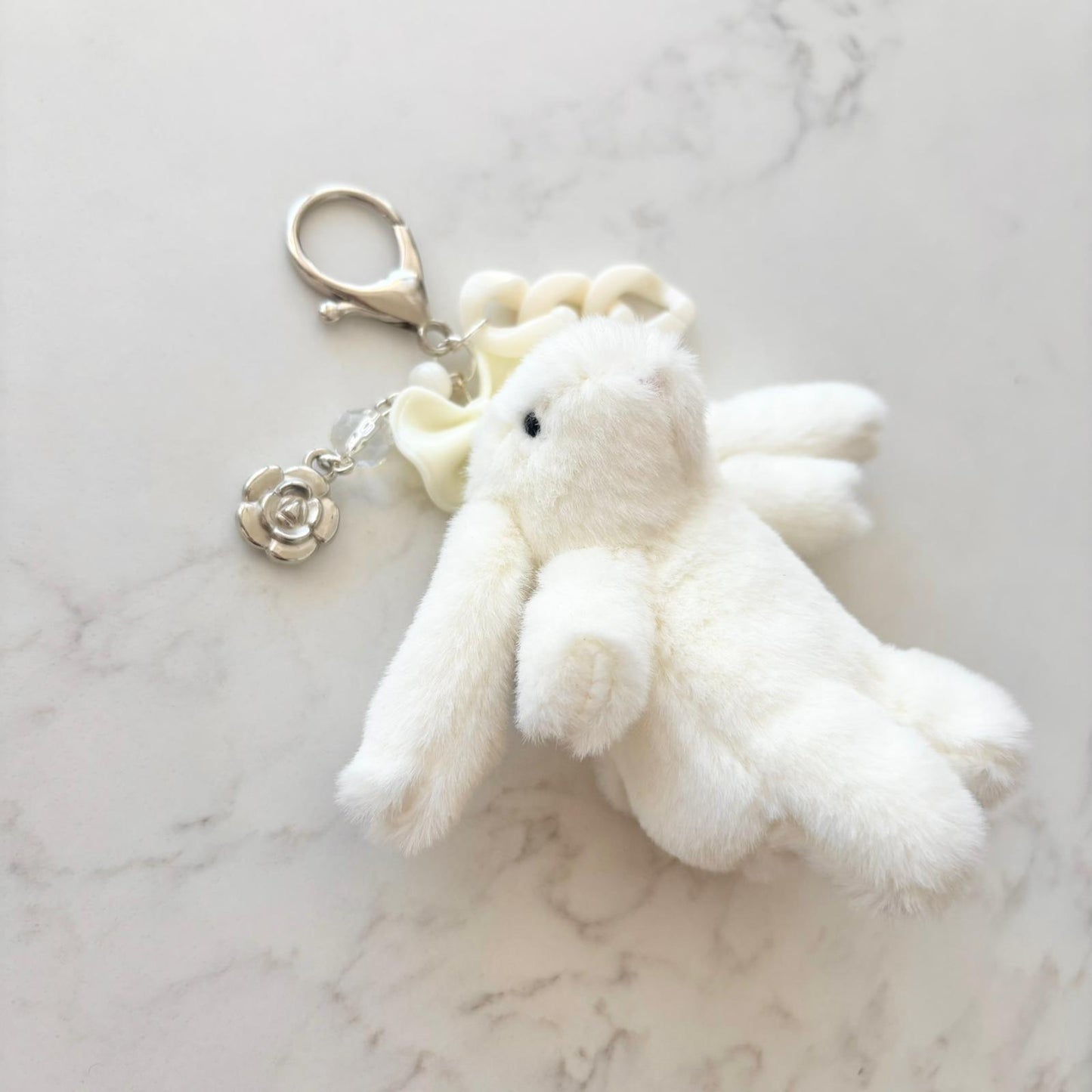 fluffy bunny keychains