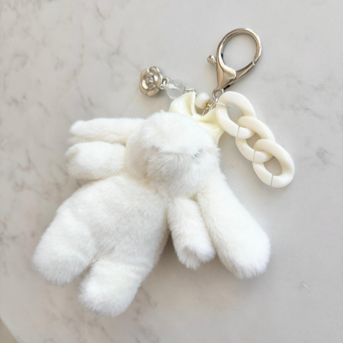 fluffy bunny keychains