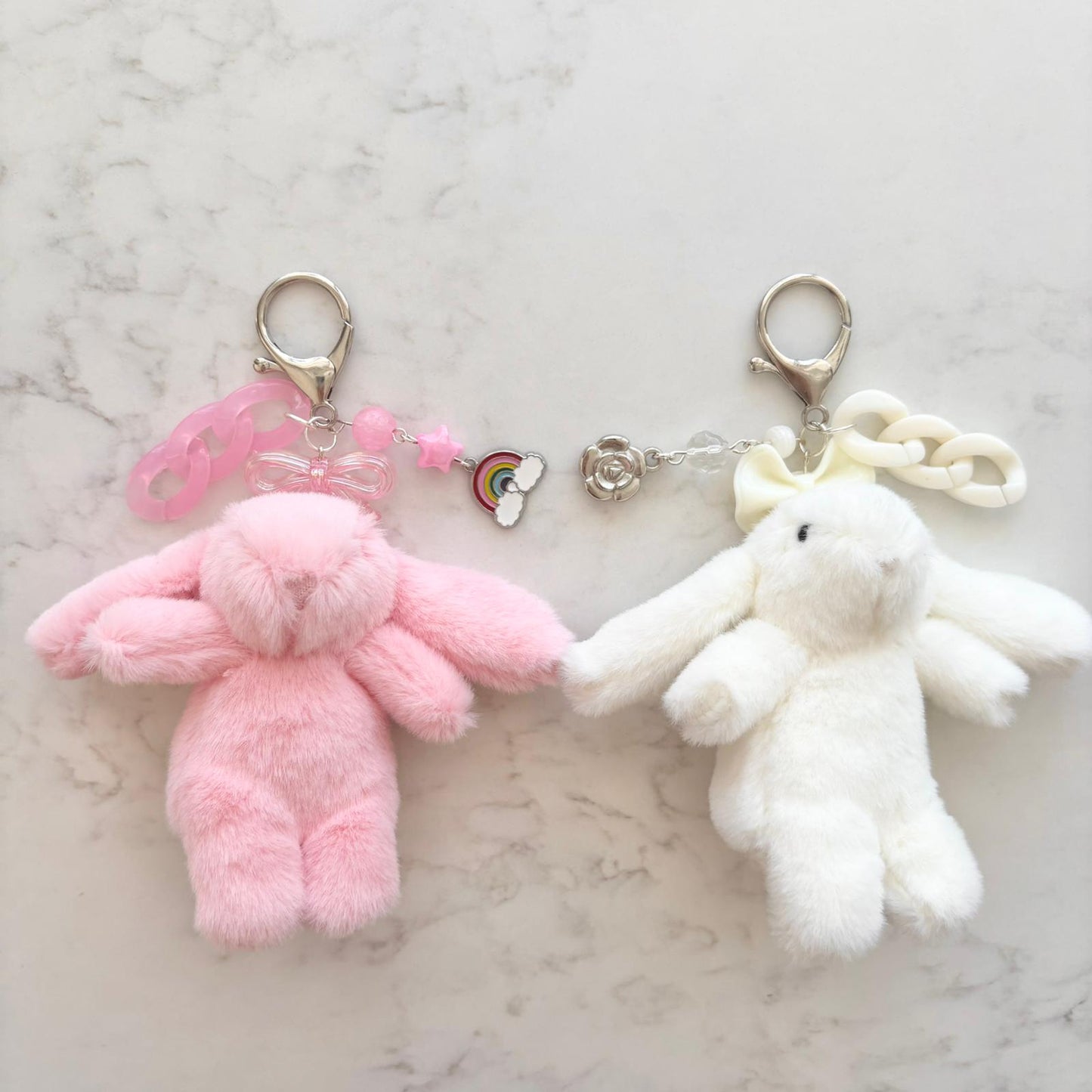 fluffy bunny keychains