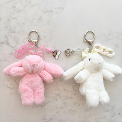 fluffy bunny keychains