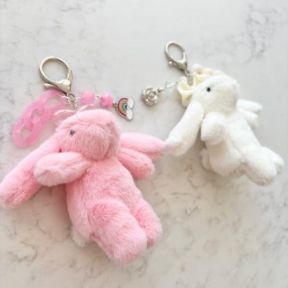 fluffy bunny keychains