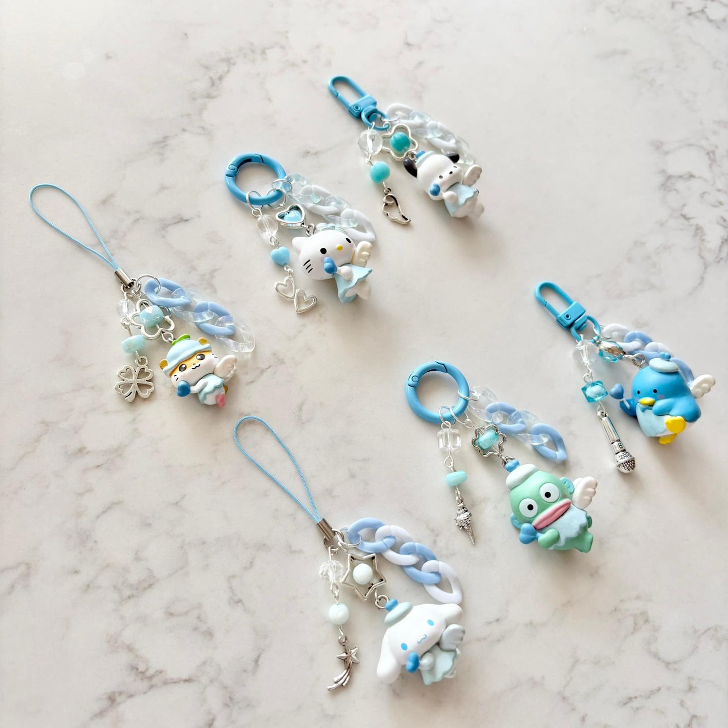 sanrio blue angel keychains