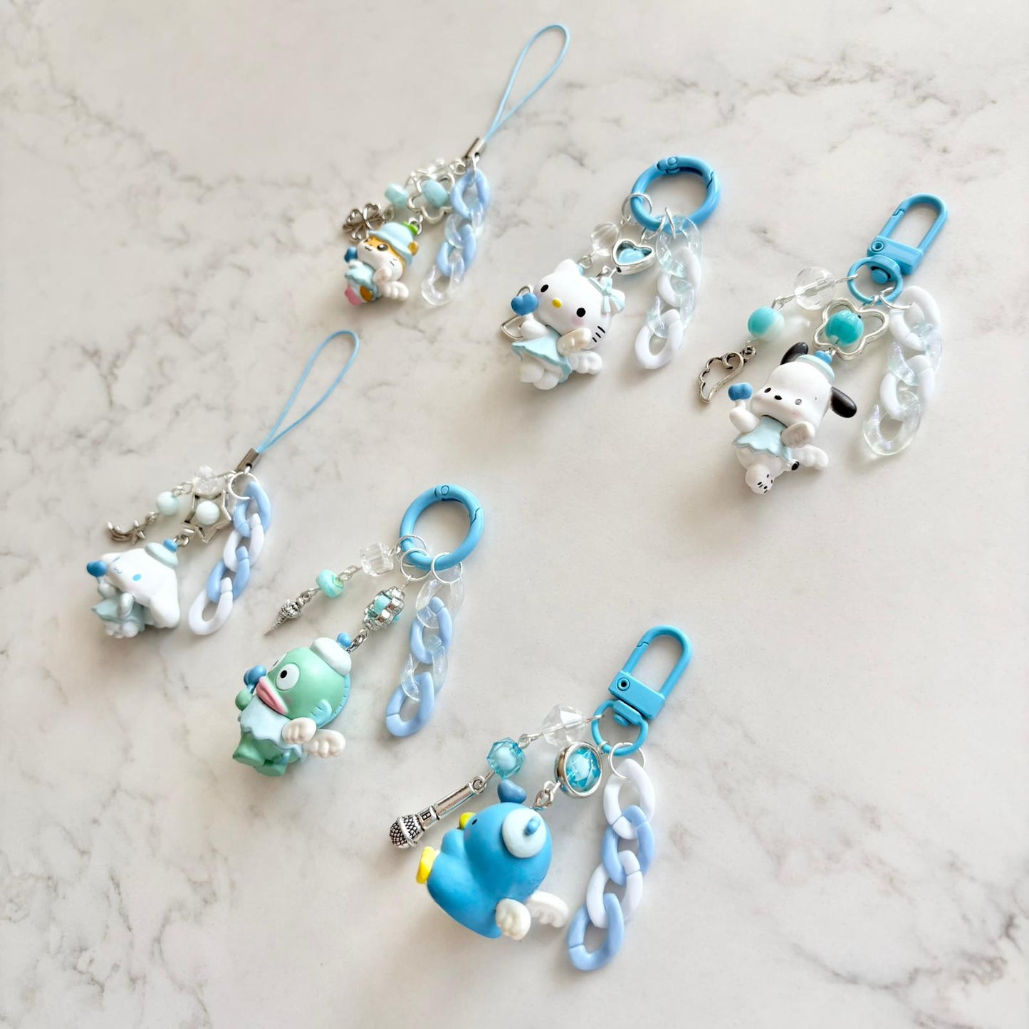 sanrio blue angel keychains