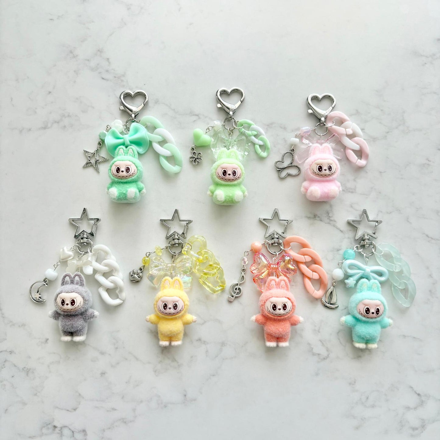 mini labubu keychains
