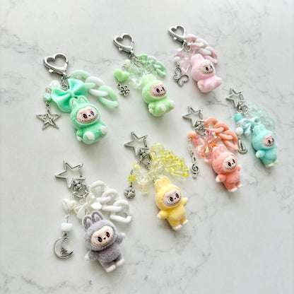 mini labubu keychains