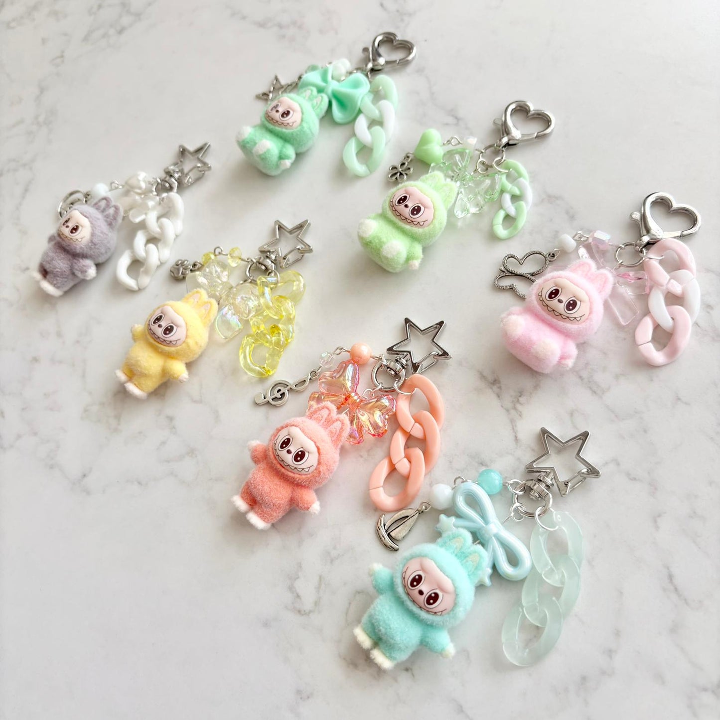 mini labubu keychains