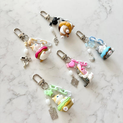 mofusand donut keychains