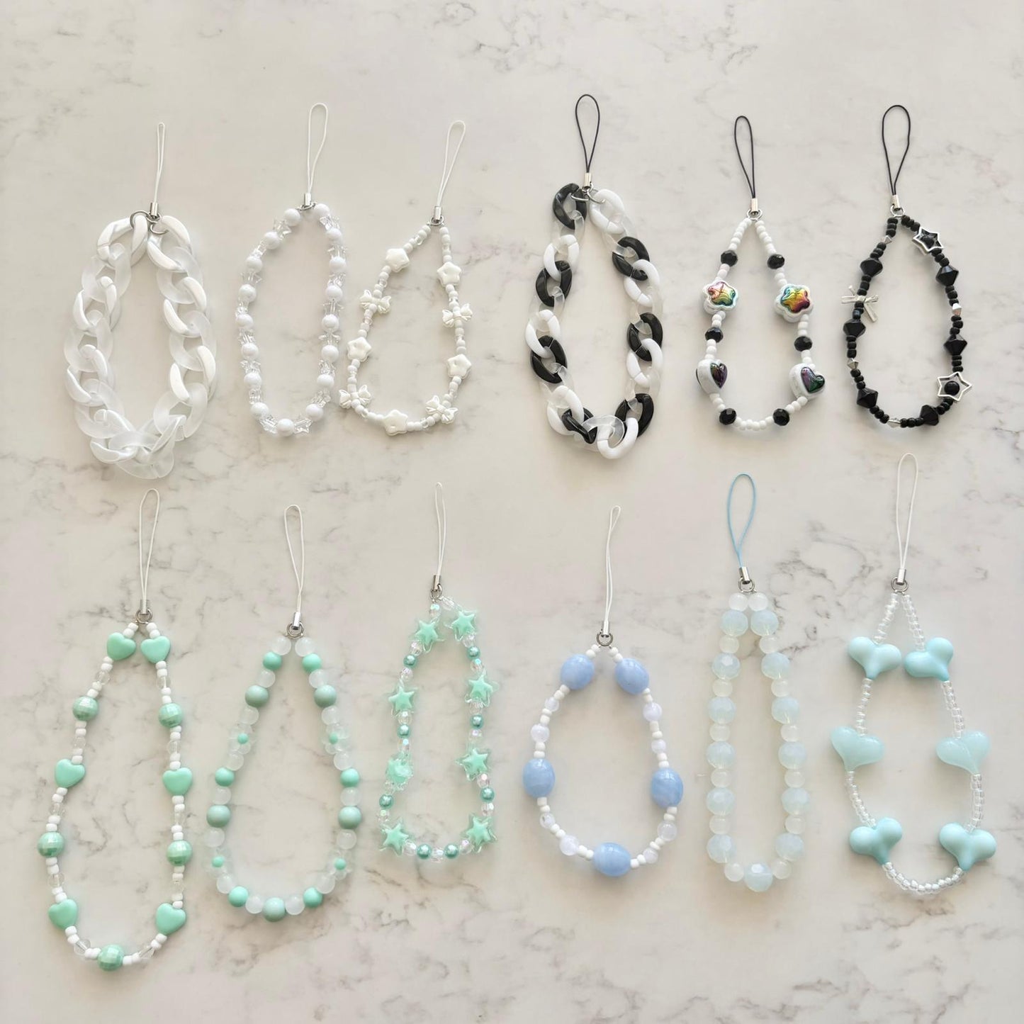 colourful phonestrap keychains