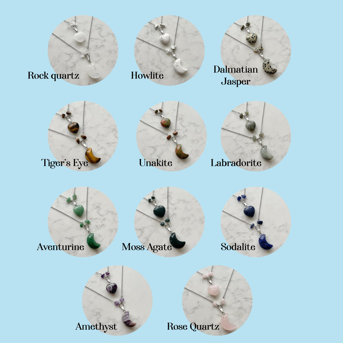 stainless steel gemstone necklaces