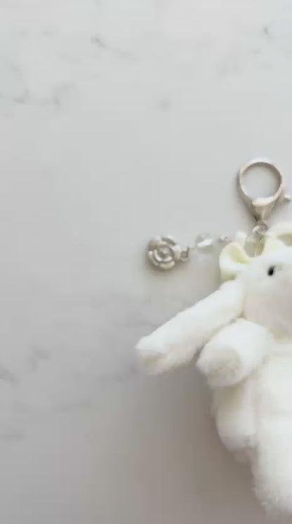 fluffy bunny keychains