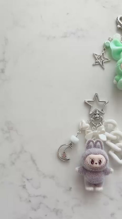 mini labubu keychains