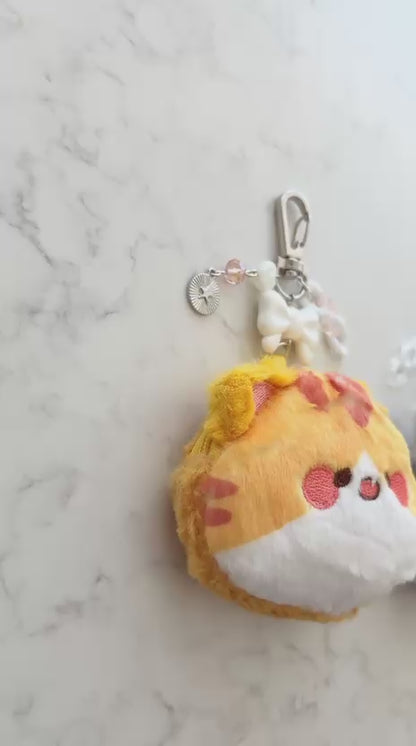 fluffy cat wallet keychains